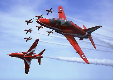 Red Arrows – RAF – FORMATION – Sky Action Shot – A3 Poster – Kunstdruck – Bild – Art