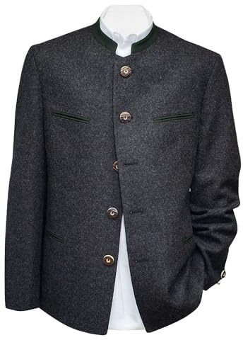 Lodenfrey Trachtensakko Lodensakko Trachten Lodenjanker Loden Janker Jacke Sakko Trachtenjacke anthrazit Walkjanker mit Schurwolle grau dunkelgrau Trachtenjanker Hornknöpfe