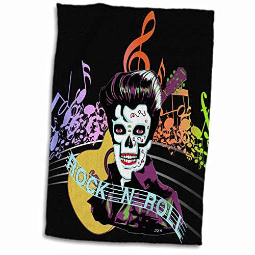 3D Rose Rock and Roll Skull Elvis TWL_18914_1 Handtuch, 38,1 x 55,9 cm