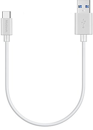 MaGeek USB Type C Cable, (0.3m / 1ft) Short USB-C to USB 3.0 Cable for Galaxy S8, S8+, MacBook, Nintendo Switch, Sony XZ, LG V20 G5 G6, HTC 10 and More(White)