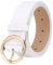 MESHIKAIER Damen mode PU Leder Gürtel Taillengürtel Hüftgürtel Casual Waist Belt mit Metallisch Schnalle (Weiß)