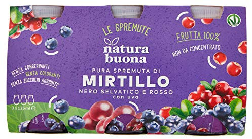 Natura Buona Mirtillo Bottiglie 125mlx3, 375ml