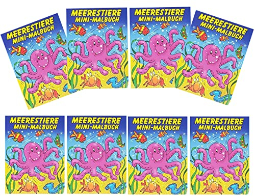 Libetui 8 Malbücher Meerestiere Kindermalbuch Meere Mini-Malbuch Unterwasserwelt Mitgebsel Kindergeburtstag Hochzeit Kinder Geburtstag Geschenk