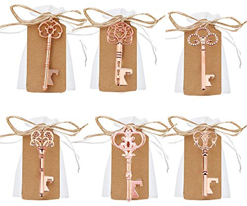 Awtlife Lot de 60 clés Vintage Ouvertes et Transparentes pour fête de Mariage 5 Styles