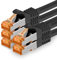 Cat7 Cable de Red Ethernet LAN - 1,5m - Negro - 5 Piezas Cat 7 Sftp Pimf Lszh - 10 GB s RJ45 Connectores Cat6a compatible con Cat5 Cat6 Cat.7 Cat8