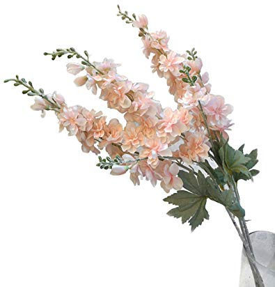 Suandsu Künstliche Delphinium Ajacis Blumen Fake Violet Seide Blume Tisch Küche Haus Garten Party Hochzeit Dekoration Rosa 3 Stück