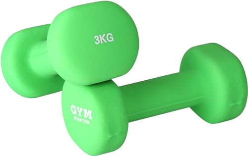 GYM MASTER Pair of Neoprene Dumbbell Hand Weights for Home Fitness Exercise