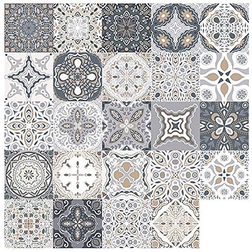 Bestine Adesivi per piastrelle in stile marocchino, autoadesivo, per decorare casa, bagno, cucina, 24 pezzi, 10 x 10 cm