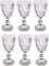 Vintage 6er-Set Farbige Weingläser und Trinkgläser mit Diamant Muster (Rombus) Longdrinkgläser, Cocktail Gläser mit Prägung, Glas, Trinkglas, Weinglas, Wasserglas, Glaskelche (Klar Weinglas)