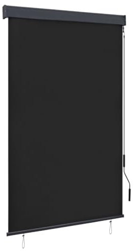 vidaXL Estor Enrollable de Exterior Persiana Toldo Vertical de Jardín Balcón Porche Pantallas de Privacidad Sombra 120x250cm Gris Antracita
