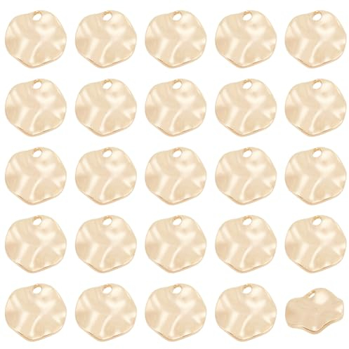 BENECREAT 30 Packungen 18 Karat vergoldet Lotus Leaf Charms Anhänger für DIY Halskette Armband Ohrring Schmuckherstellung Handwerk, 10mm