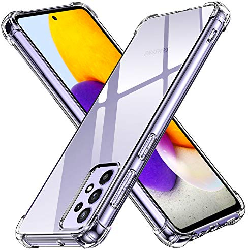 ivoler Klar Silikon Hülle für Samsung Galaxy A72 4G / 5G mit Stoßfest Schutzecken, Dünne Weiche Transparent Schutzhülle Flexible TPU Durchsichtige Handyhülle Kratzfest Case Cover