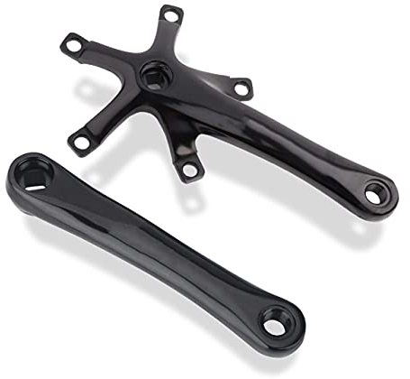 1 Paar 170 mm Fahrradkurbelgarnitur, EIN und zweiteiliges Rennrad Kettenblatt Kurbelgarnitur, Aluminium Linke und rechte Kurbel für BMX Fahrrad, Mountainbike (Schwarz)