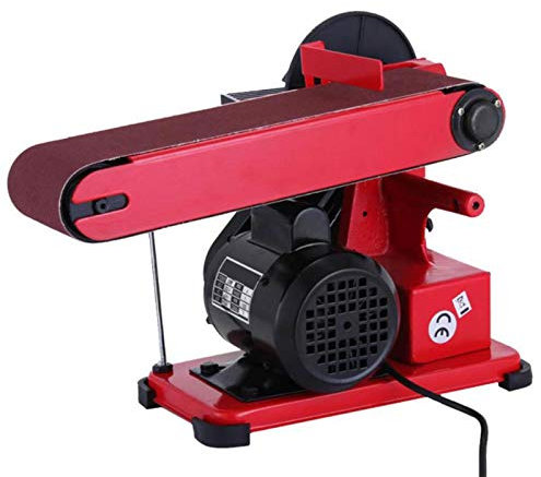 375W Bench Belt 6 Disc Sander Grinder Metalworking Wood Sanding Benchtop with Dust-Proof Switch Mitre Sanding 220V 1/2Hp for Derusting, Stripping Paint and Polishing