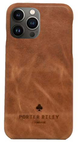 Porter Riley - Lederhülle für iPhone 13 Pro (6.1). Premium Ultra Dünn Echtleder Cover/Ledertasche/Backcover (Hellbraun)