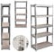 Etagères de Rangement - 200 x 100 x 50cm, 5 Niveaux Galvanisé Étagère Charge Lourde métallique, Charge Totale de 875 kg, Réglables Étagère Stockage pour Garage, Cave, Cuisine
