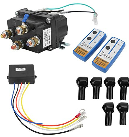 Relais de Treuil électrique Yctze, Relais de Solénoïde Treuil Métal 250A 12V pour VTT UTV 2000lb-5000lb Contrôleur de Treuil électrique Relais de Treuil (enduit Noir)