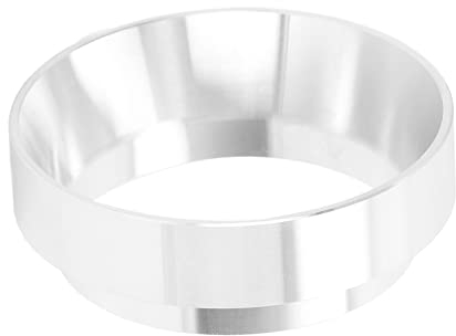 Espresso-Dosiertrichter mit magnetischem Kaffee-Dosierring aus Edelstahl, kompatibel für Haushaltscafés(53mm-Silber2)