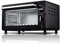 Mini horno de cocina, 10 litros de capacidad, mini horno eléctrico y grill, mini horno y grill negro, horno multifunción, mini horno, temporizador de 60 minutos, control de temperatura de área ampli