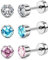 ORAZIO 3 Paar Ohrstecker für Frauen Titanium Mädchen Ohrringe Set Hypoallergen Cubic Zirkonia Herren Ohrringe 3/4/5mm Schlaf Ohrstecker Hypoallergen für empfindliche Ohren