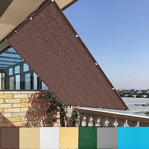 Tenda a Vela Rettangolare 4x7m Copertura per Balcone Tenda Parasole con Borsa Resistente alle intemperie per Esterno, Piscina, Marrone