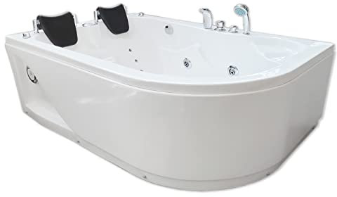 Baignoire Balnèo Balnéothérapie blanc 170 X 115 cm pour 2 personnes - Havana