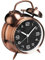 Lesipee 10,2 cm analoge Uhr mit zwei Glocken, batteriebetriebener Wecker, lauter Alarm für schwere Schläfer, altmodischer Wecker für Schlafzimmer (braun)