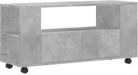vidaXL TV Schrank, Fernsehschrank mit viel Stauraum, Fernsehtisch für Wohnzimmer, Lowboard Sideboard TV Ständer TV Gerät, Betongrau Holzwerkstoff