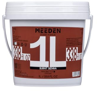 MEEDEN Rot Acrylfarben 1L: Heavy Body Gloss Acryl Farbe für Leinwand Holz Wand Textile, Groß Acrylic Paint - Wasserfest & Ungiftig & Schnelltrocknend - Gebrannte Siena