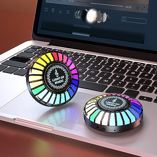 Magnetische RGB-Musik-Rhythmus-Lampe, APP-Steuerung, Sound-Control-Rhythmus-Licht, Sprachaktiviertes Umgebungslicht Fürs Auto, Auto-Pickup-Lampe, 6 X 6 X 2 cm, Typ C