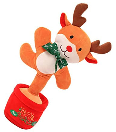 PRETYZOOM Weihnachtlicher Tanzender Plüschspielzeug Mit Licht Singender Und Sprechender Weihnachtsdeko Niedlicher Weihnachtsmann Für Festliche Raumgestaltung Geschenkidee Für Feiertage