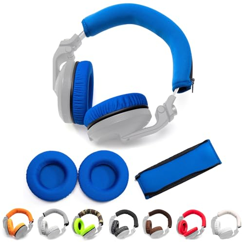 Voarmaks Kit di ricambio per cuffie DJ Pioneer HDJ-X5 X5BT HDJ-X7 X7BT HDJ-X7BT HDJ-X7BT HDJ-X10 (kit poliestere blu)