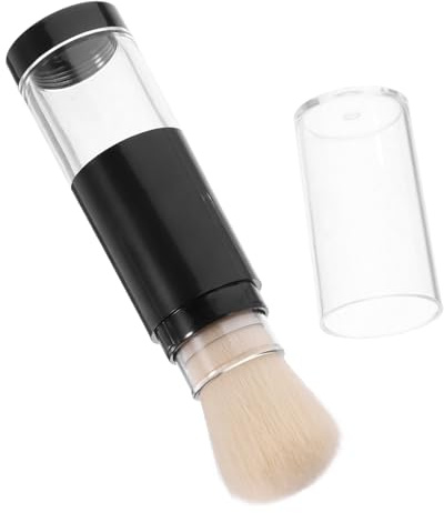 Einziehbarer Foundationpinsel mit Puder, Nylon, Kompakt Weihnachten Feier | Reiseformat, Sanfte Puderabgabe, Kunststoffgehäuse, für Rouge und Highlighter, Praktisch Unterwegs