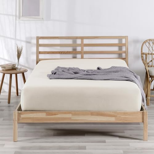 Nordqueen Spannbettlaken Baumwolle 100% Spannbetttücher Bettlaken Jersey, Matratzenhöhe bis 25 cm, (naturfarben, 100X200 cm)