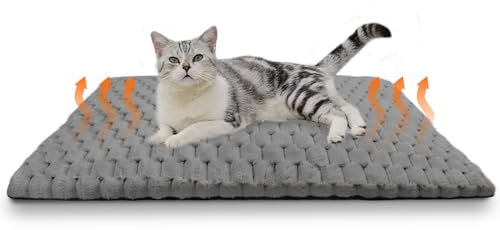 YGJT Upgraded Thickening Cat Bed Pet Self Heating Pad, Fluffy Cats Dogs Blanket Heated Bed Mat, Cat Beds for Indoor Cats, Warming Thermal Pet Bed Blanket without Electricity, Washable