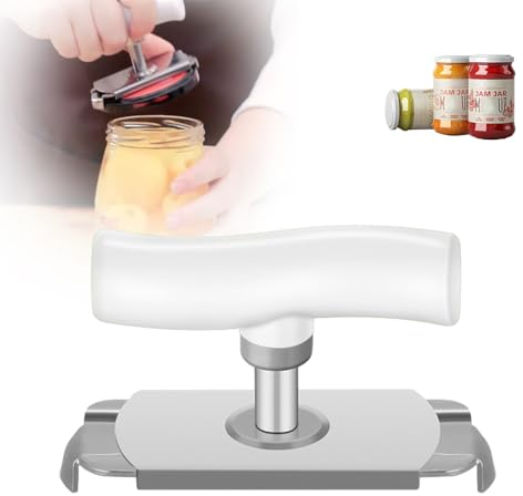 Effortless Arthritis Jar Opener, Arbeitssparender Dosenöffner, Glasöffner, Glasöffner Schraubdeckelöffner, für Familie, Picknick,Geschäft (Weiß)