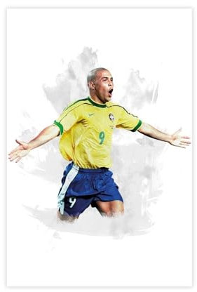 Ronaldo – R9 – Brasilien – Legende – Poster auf Leinwand – Schlafzimmerdekoration, Sportlandschaft, Büro, Raumdekoration, Geschenk, ungerahmter Stil, 30 x 45 cm