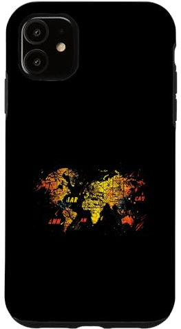 Hülle für iPhone 11 Weltkarte