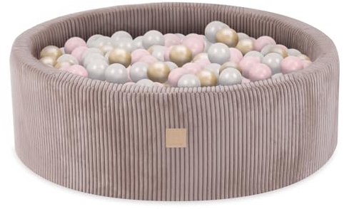 MISIOO Bällebad mit Schaumstoff-Füllung - 90x30cm - 200 Bälle für Bällebad - Hochwertige Bällebad Bälle für Kinder - Weiches und Sicheres Spielzeug - Waschbar
