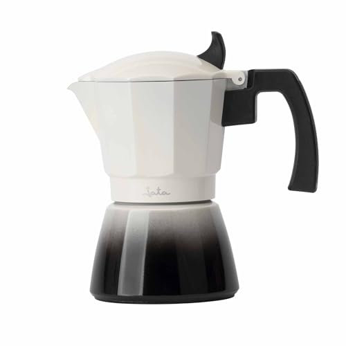Jata Hogar HCAF2412 - Cafetera Italiana Induccion. De Aluminio, 12 Tazas de Capacidad, Apta para Inducción, Vitrocerámicas y Cocinas de Gas. Mango Termorresistente. Fácil limpieza