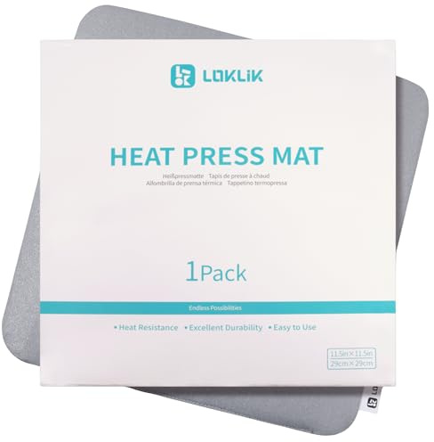 LOKLiK Tapis de Presse à Chaud LOKLiK 29,21 x 29,21 cm pour Transferts Thermiques Précis, Projets de Vinyle et Sublimation