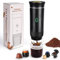 LAMA Mini Machine à café portable, électrique à capsules, compatible avec capsules et poudre, chauffage instantané pour camping, voiture, voyage, Noir