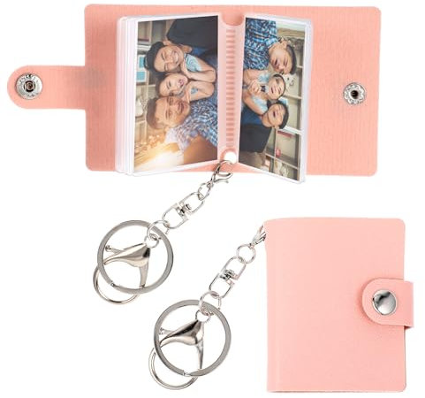 PEOVLVN 1 Stück Mini-Fotoalbum Taschen kleine Alben Mini Foto Schlüsselanhänger mit Foto Fotogeschenk Fotoalbum Schlüsselanhänger mit Fotobuch für Familie, Freund, Paare,Freunde