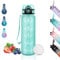 Gourde, 500ml Gourde Enfant, Anti-Fuite, Gourde Graduée pour 1 Journee, Facile à Nettoyer, Gourde Graduée, avec Slogan de Motivation, Bouteille d'eau pour l'École, Bureau, Velo, Camping, Voyage, Vert