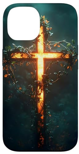 Ostern beleuchtetes Kreuz mit Reben Hülle für iPhone 14