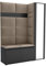 Brent - Garderobenschrank Flur Schwarz mit sitzbank 145 cm Breit Luton 7 - Multifunktionale Flurgarderobe Set mit Stauraum und Wandpaneel, Garderobe mit Sitzfläche und Kleiderhaken