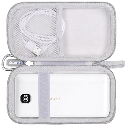 Case for VEEKTOMX Portable Charger with Built in Cables 10000mAh / 20000mAh Power Bank for iPhone with AC Wall Plug - Hard Protective Travel Carrying Storage Bag (Grey)