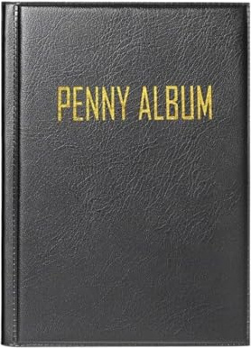 Penny Album, Pressed Book, 108 Coin Storage Holder, Souvenir Money Organizer, Clear Display Pages, Compact Collecting Binder, 1 Piece, for Home Use Quarters, Dollar Bills, Kids, 1.06x1.69 Inches,