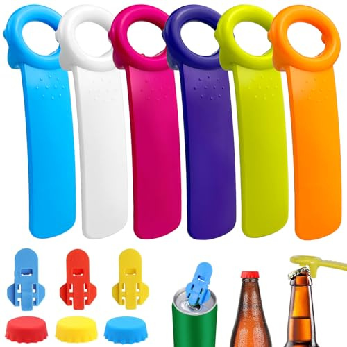 GZcaiyun 12 st. plastlocköppnare och flasklock silikonset, glasöppnare manuell, dryckesburköppnare, locköppnare för skruvglas för äldre, kvinnor, svaga händer