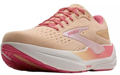 Brooks Women’s Ghost Max 3 Neutral Running & Walking Shoe, Peach/Pink/Sugar, 7.5